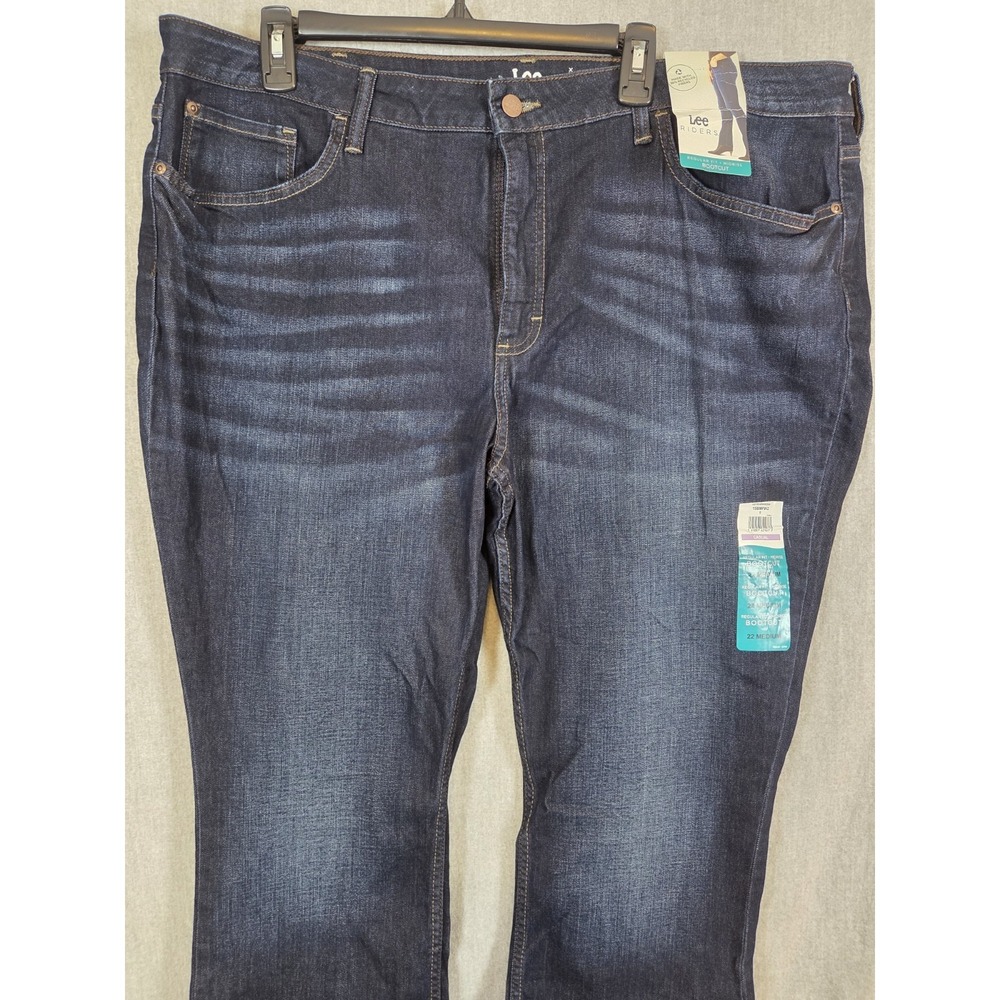 Lee Riders Regular Fit Mid Rise Bootcut Jeans Womens‎ 22 Stretch Whiskers NEW